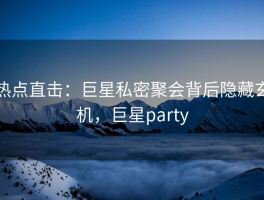 热点直击：巨星私密聚会背后隐藏玄机，巨星party