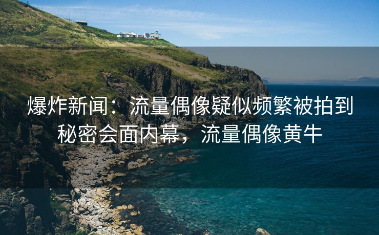 爆炸新闻：流量偶像疑似频繁被拍到秘密会面内幕，流量偶像黄牛